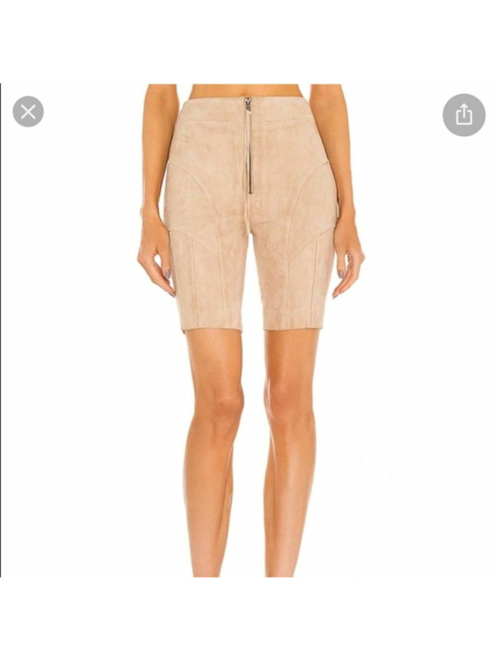 Women's retrofête Beige Suede Bike Shorts S
